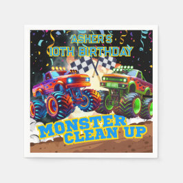 Personlig Födelsedag Monster Lastbil Showdown Pappersservett