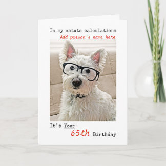 Personlig Födelsedag, Namn och ålder, Westie Hund Kort