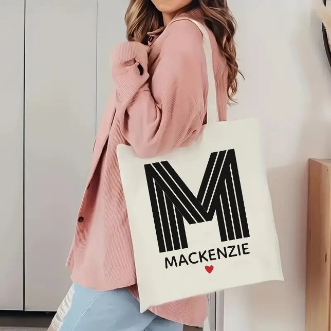 Personlig Födelsedags- & Julkundväska för henne Tygkasse (monogram tote bag, initial name tote, custom name tote, personalized tote bag, minimalist tote bag)