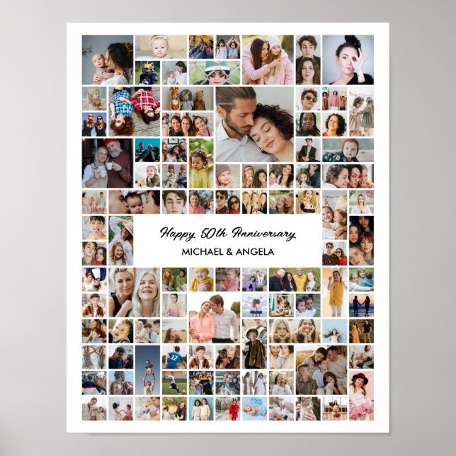 Personlig födelsedags- och årsdagspresent med 100  poster (Framsidan)