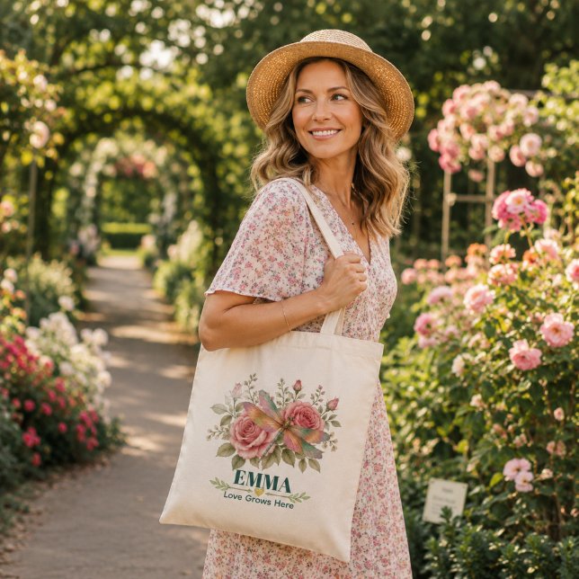 Personlig Födelsedagsblomma för Juni - Trollslända Tygkasse (Skapare uppladdad)