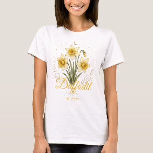 Personlig Födelsedagsblomma för Narcissus Namn Trö T Shirt