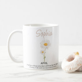 Personlig födelsedagsblomma i april kaffemugg