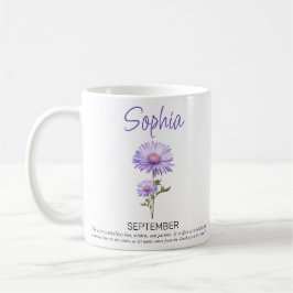 Personlig födelsedagsblomma kaffemugg september