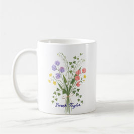 Personlig Födelsedagsblomma Liljekonvalj Kaffemugg