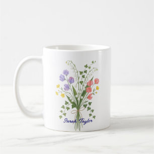 Personlig Födelsedagsblomma Liljekonvalj Kaffemugg