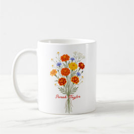 Personlig Födelsedagsblomma Sammetstagging Anpassa Kaffemugg