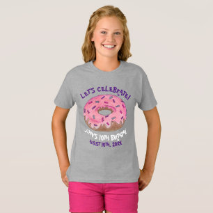 Personlig Födelsedagsfest Favor Donut Doughnut T Shirt