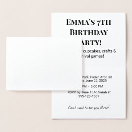 Personlig Födelsedagsfest inbjudan oljekort Folierat Kort