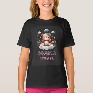 Personlig Födelsedagsflicka Nalle T-Shirt