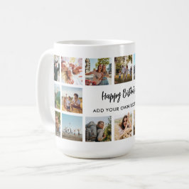 Personlig födelsedagsfotocollage-mugg kaffemugg