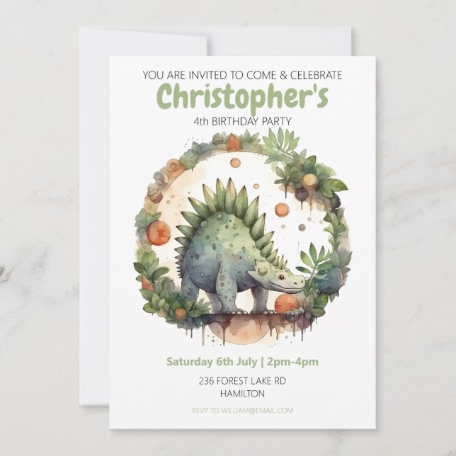 Personlig födelsedagsinbjudan för barn inbjudningar (Framsida)