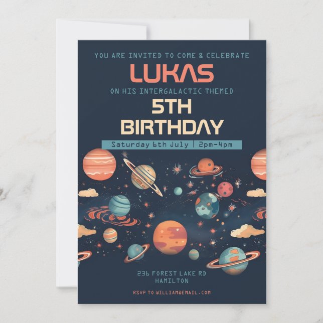 Personlig födelsedagsinbjudan för barn inbjudningar (Framsida)