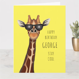 Personlig födelsedagskort - Giraffe för "Stanna Co Kort