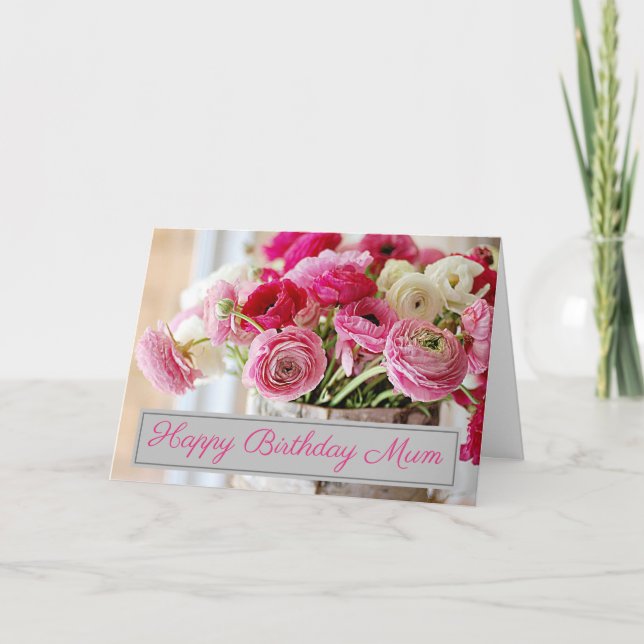 Personlig födelsedagskort - Shabby chic Bouquet Kort (Framsida)