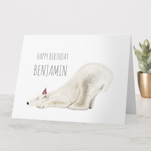 Personlig födelsedagskort - Sömnig Polar Bear Kort (Liten växt)