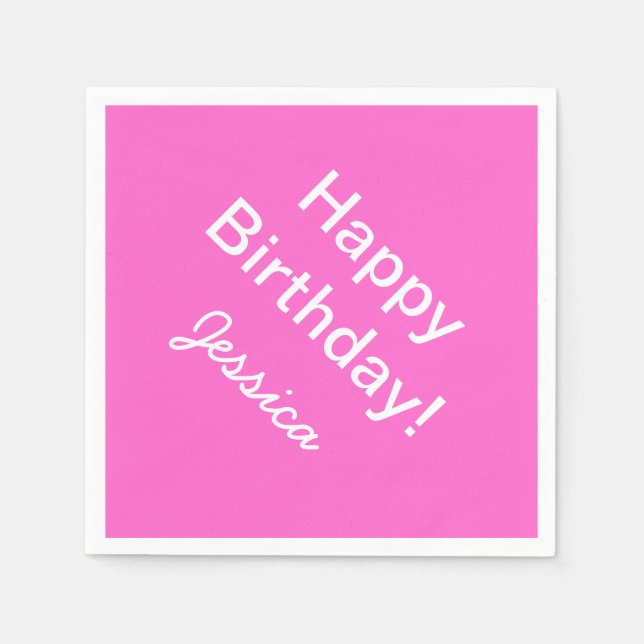 Personlig-födelsedagslöjor i anpassningsbar färg pappersservett (Framsidan)