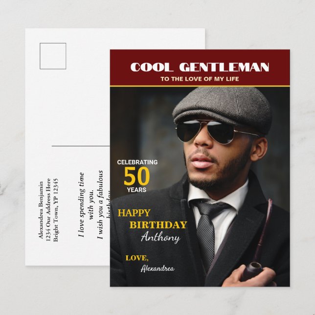 Personlig födelsedagsmagazin-fotoomslag vykort (Fram/baksida)