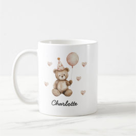 Personlig födelsedagsmugg för bebis med nallebjörn kaffemugg