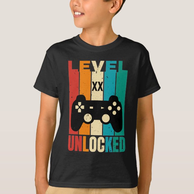 Personlig Födelsedagsnivå XX Olåst T-Shirt (Framsida)