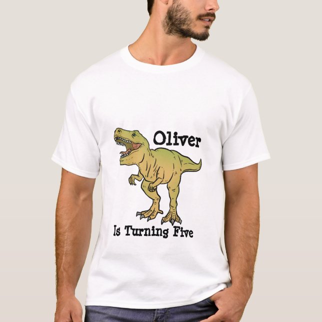 Personlig födelsedagspresent för pappa med T Rex-d Shirt (Framsida)