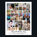 Personlig födelsedagspresent i form av fotokollage poster<br><div class="desc">Förvandla dina favoritfoton till en fantastisk väggkonst. Denna anpassade fotokollageaffisch är det perfekta sättet att berätta din historia och fånga en livstid av minnen i en vacker display. Med 100% anpassning kan du enkelt ladda upp dina egna foton och anpassa texten, teckensnitten och färgerna för att perfekt matcha ditt tema...</div>