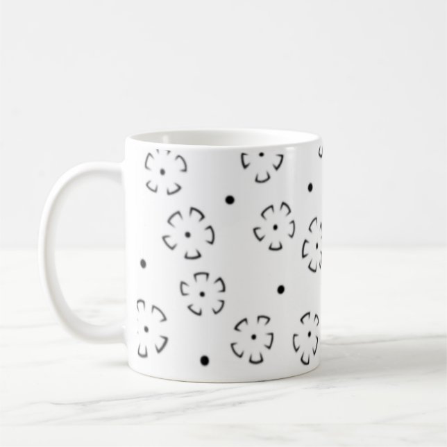 Personlig födelsedagspresent med blommönstrad mapp kaffemugg (Vänster)