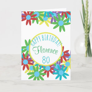 Personlig födelsedagspresentkort för 80-årsdag med kort