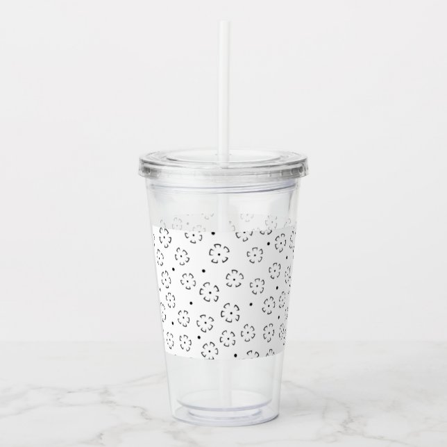Personlig födelsedagspresentmapp med blommotiv take away mugg (Framsida)