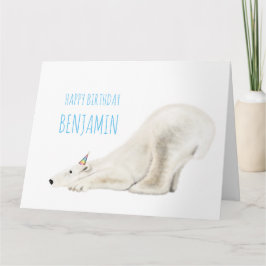 Personlig - födelsekort - Uppspelande Polar Bear Kort