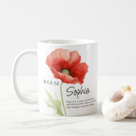 Personlig födelsemånad Augusti Blomma Kaffemugg