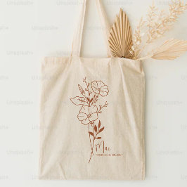 Personlig födelsemånad blomma September Boho  Tygkasse