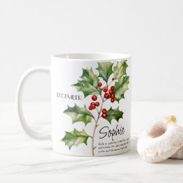 Personlig födelsemånad December Blomma Kaffemugg