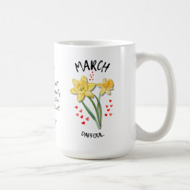 Personlig Födelsemånad Flower MARCH Daffodil Kaffemugg
