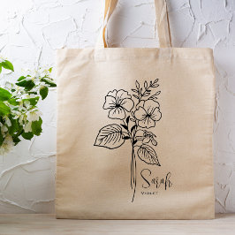 Personlig födelsemånadsblomma Februari Boho Tygkasse