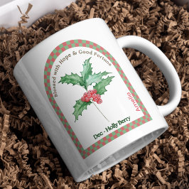 Personlig Födelsemånadsblomma i december Kaffemugg