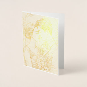 Personlig Foil Bröllop Card Folierat Kort