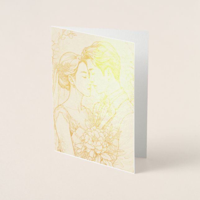 Personlig Foil Bröllop Card Folierat Kort (Framsida)