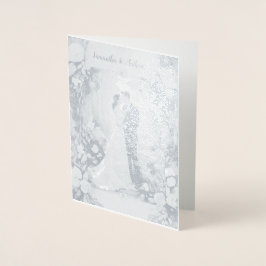 Personlig Foil Bröllop Card Folierat Kort