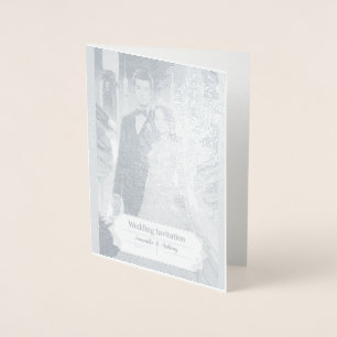 Personlig Foil Bröllop Card Folierat Kort