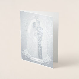Personlig Foil Bröllop Card Folierat Kort