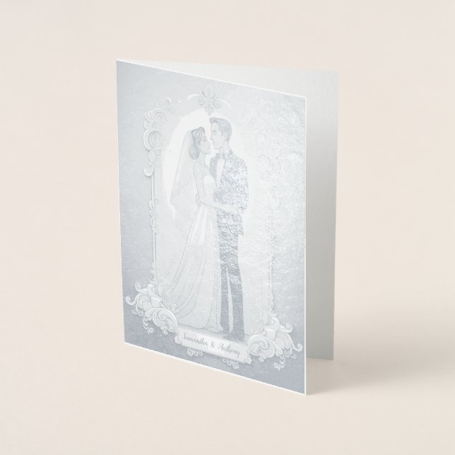 Personlig Foil Bröllop Card Folierat Kort (Framsida)