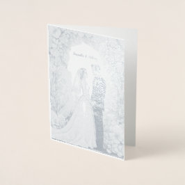 Personlig Foil Bröllop Card Folierat Kort