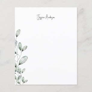 Personlig Foliage Modern Font Namn Stationery