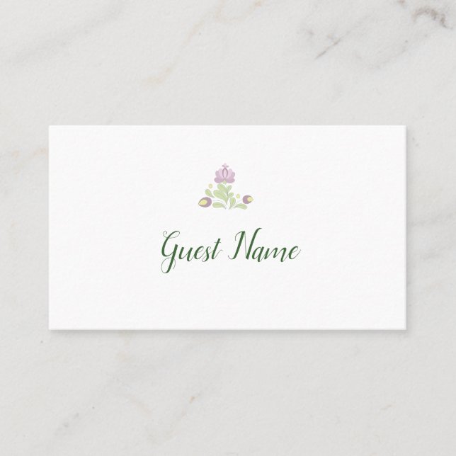 Personlig Folk Floral Bröllopsplatskort Placeringskort (Framsida)