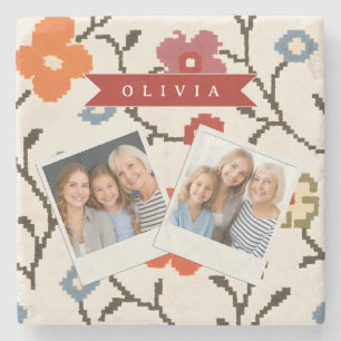 Personlig Folklig Skandinavisk Boho Vintage Blommi Stenunderlägg