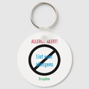 Personlig Food Allergy Alert Kids NO Symbol Nyckelring