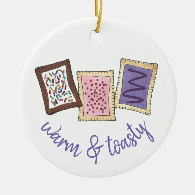 Personlig Foodie Gift Breakfast Pastries Julgransprydnad Keramik (Framsidan)