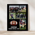 Personlig Football 5 Photo Collage Namn Team # Poster<br><div class="desc">Den här anpassningsbarna poster dina fem foton, fotbollsspelarens namn, jersey-nummer och namn. Anpassa med åtgärdsbilder, ett lagfoto osv. Byt färg i bakgrunden så att den matchar färger i ditt team - klicka bara på "anpassa" och sedan på den lilla öga-pipetten. Gör ett underbart slut på säsongen eller buss gåva. Ta...</div>