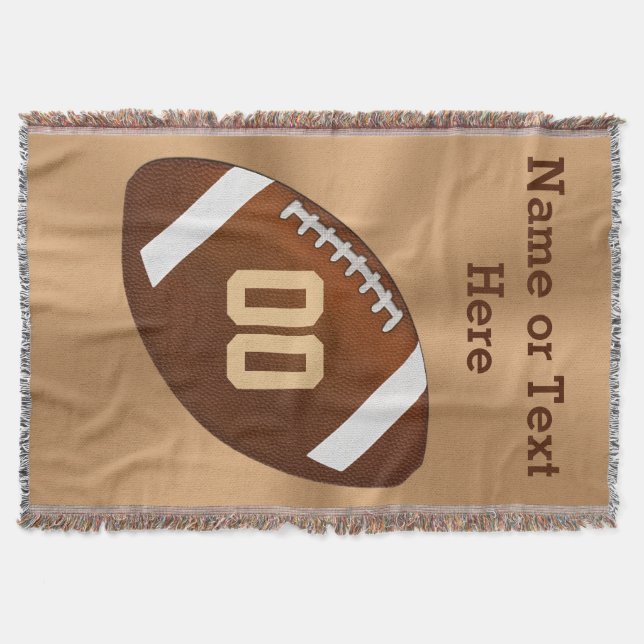 Personlig Football Blanket NAMN och NUMBER Filt (Framsidan)